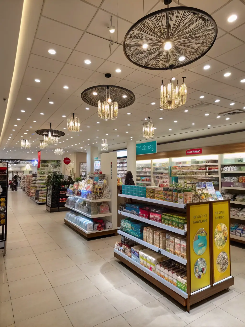 A 3D rendering of a custom-designed retail space, showcasing innovative use of space, lighting, and materials to create a unique and memorable shopping environment.